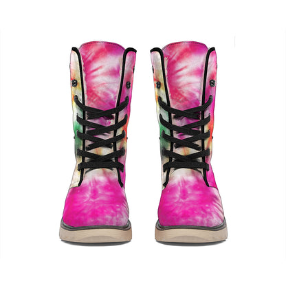 Double Tie Dye Print Winter Boots