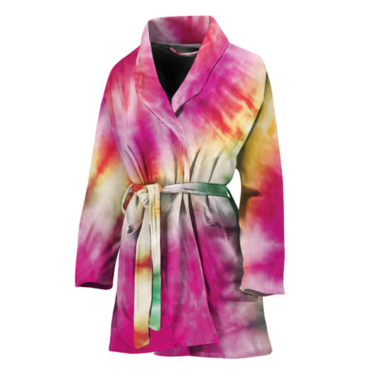 Double Tie Dye Print Women's Bathrobe