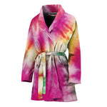 Double Tie Dye Print Women's Bathrobe