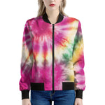 Double Tie Dye Print Women's Bomber Jacket