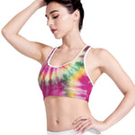 Double Tie Dye Print Women's Sports Bra