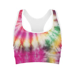 Double Tie Dye Print Women's Sports Bra