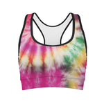 Double Tie Dye Print Women's Sports Bra