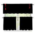 Dracula Fang Print 3 Piece Kitchen Curtains