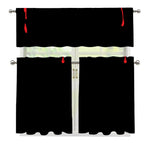 Dracula Fang Print 3 Piece Kitchen Curtains