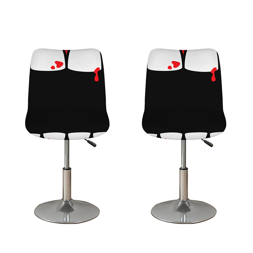 Dracula Fang Print Bar Stool Covers