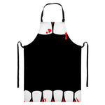 Dracula Fang Print Bib Apron With Pocket