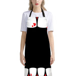 Dracula Fang Print Bib Apron With Pocket