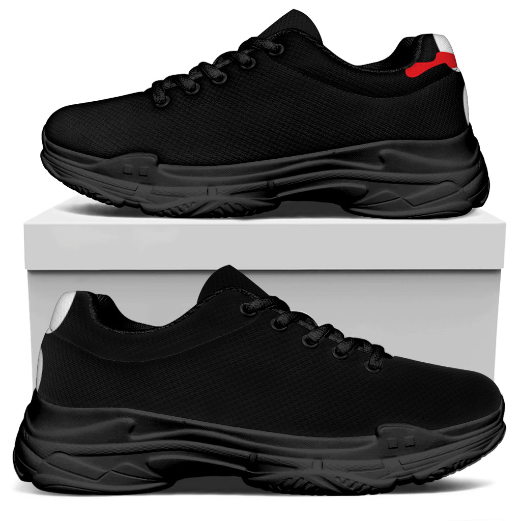Dracula Fang Print Black Chunky Shoes
