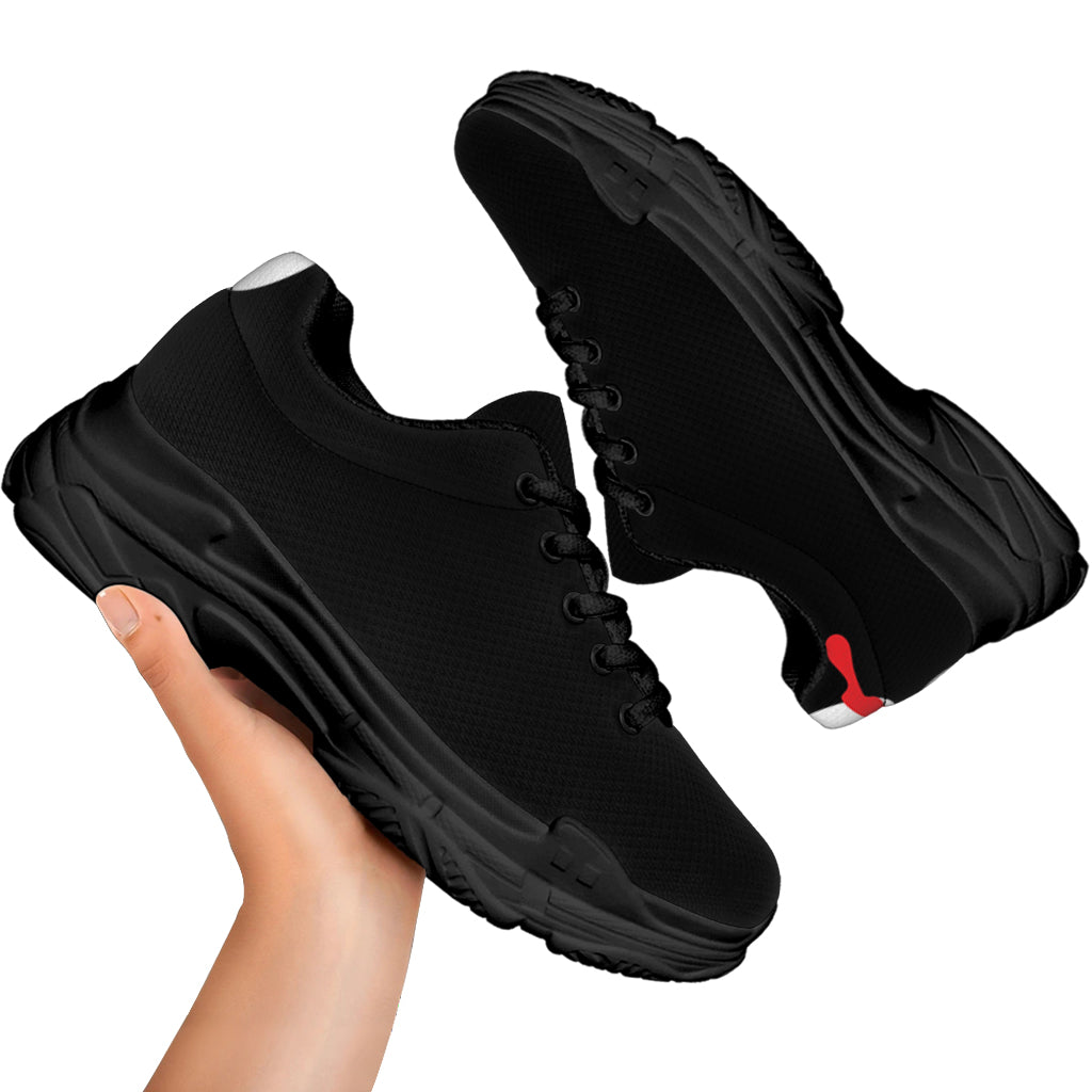 Dracula Fang Print Black Chunky Shoes