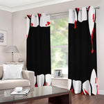 Dracula Fang Print Blackout Grommet Curtains