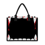 Dracula Fang Print Canvas Tote Bag