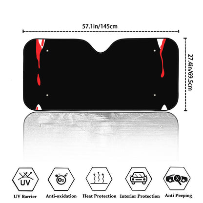 Dracula Fang Print Car Windshield Sun Shade