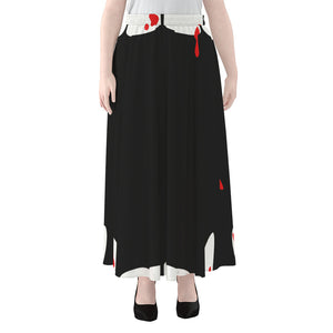 Dracula Fang Print Chiffon Maxi Skirt