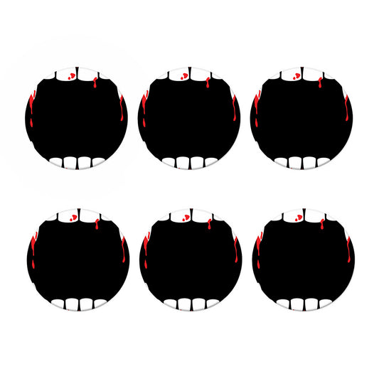 Dracula Fang Print Coaster Set