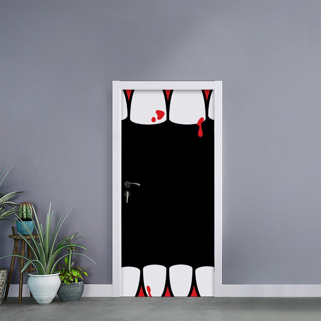 Dracula Fang Print Door Sticker