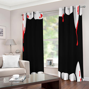 Dracula Fang Print Extra Wide Grommet Curtains