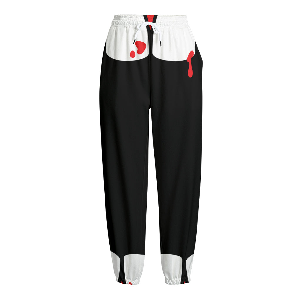 Dracula Fang Print Fleece Lined Knit Pants