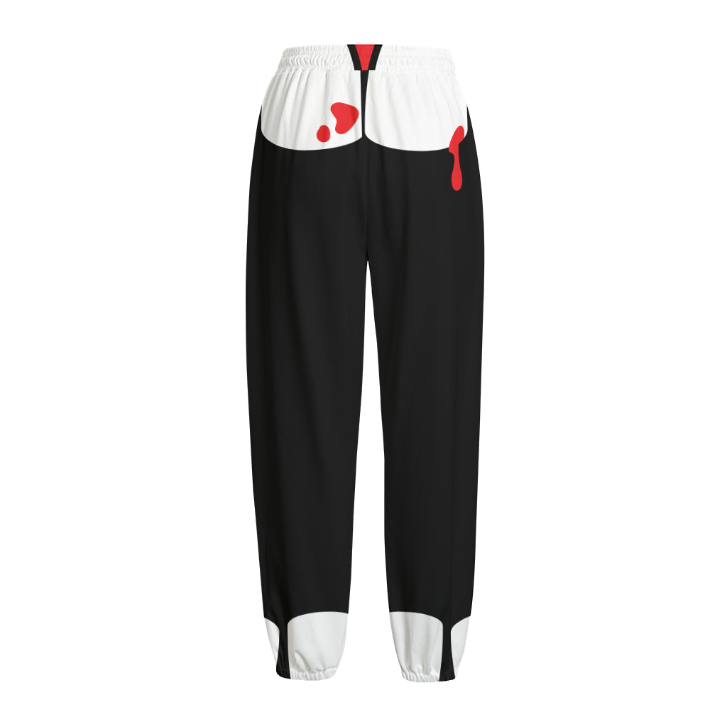 Dracula Fang Print Fleece Lined Knit Pants