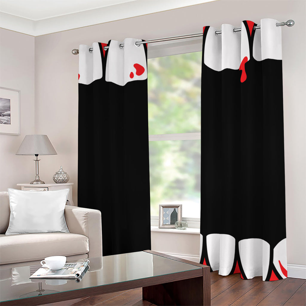 Dracula Fang Print Grommet Curtains