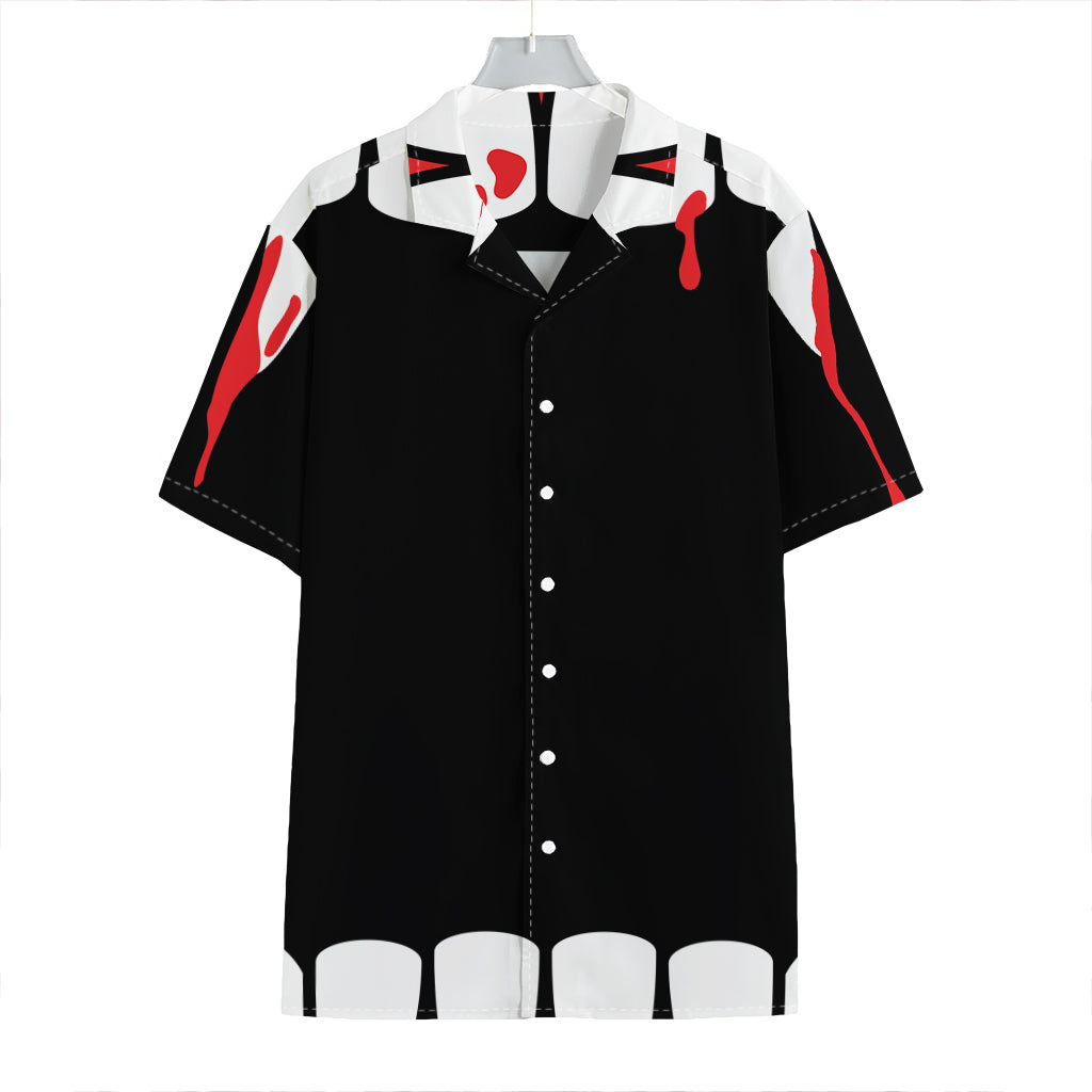 Dracula Fang Print Hawaiian Shirt