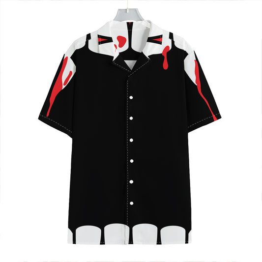 Dracula Fang Print Hawaiian Shirt