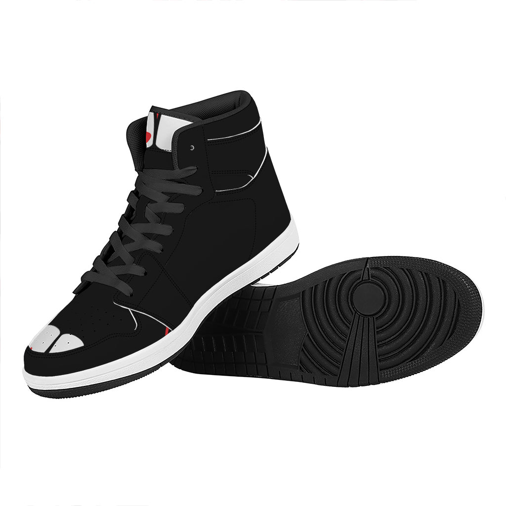 Dracula Fang Print High Top Leather Sneakers