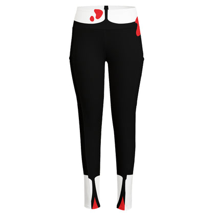 Dracula Fang Print High-Waisted Pocket Leggings