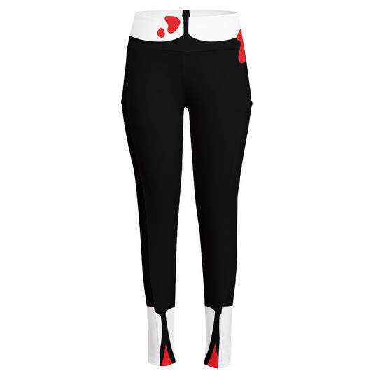 Dracula Fang Print High-Waisted Pocket Leggings