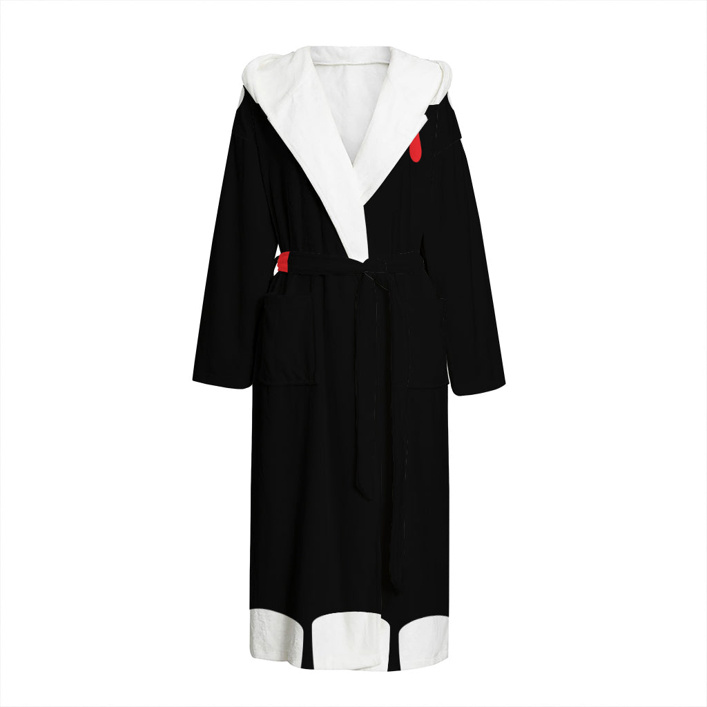 Dracula Fang Print Hooded Bathrobe