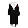 Dracula Fang Print Hooded Bathrobe