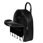 Dracula Fang Print Leather Backpack