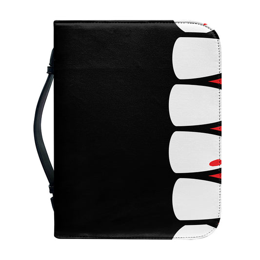 Dracula Fang Print Leather Bible Cover