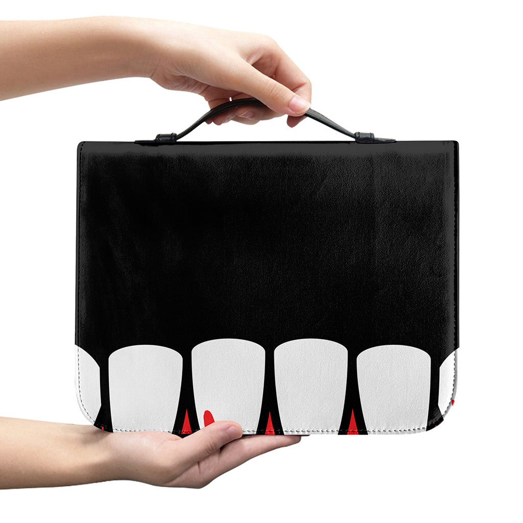 Dracula Fang Print Leather Bible Cover