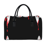 Dracula Fang Print Leather Duffle Bag