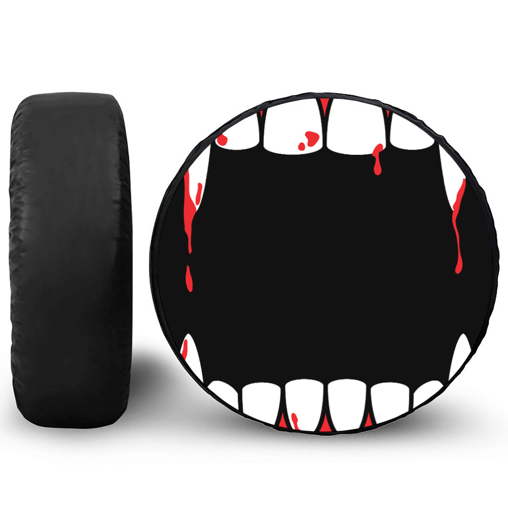 Dracula Fang Print Leather Spare Tire Cover