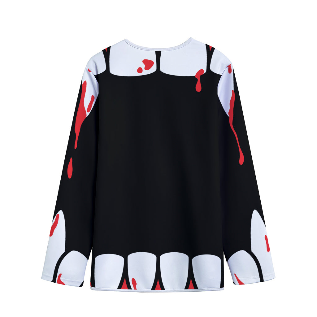 Dracula Fang Print Long Sleeve Short Coat