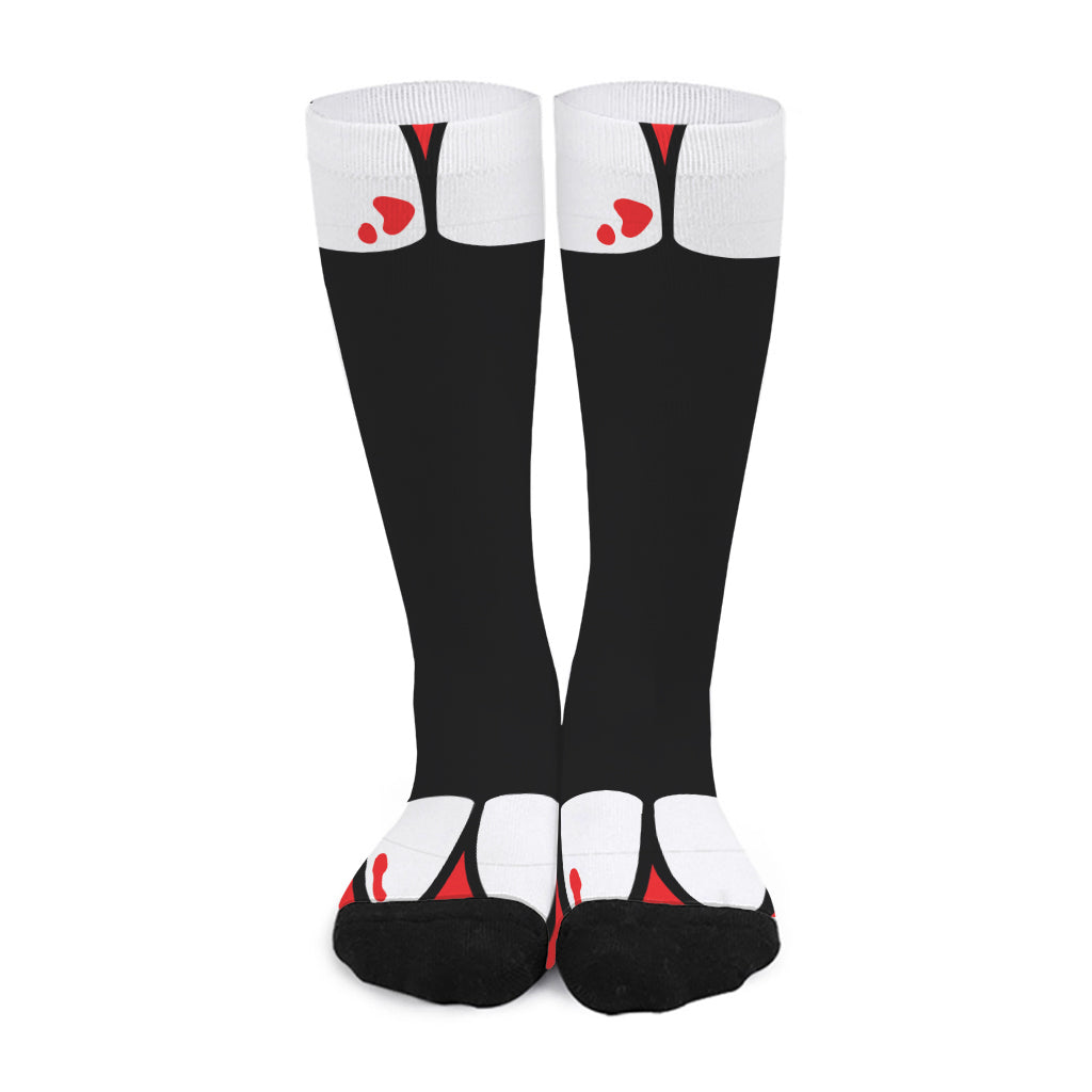 Dracula Fang Print Long Socks