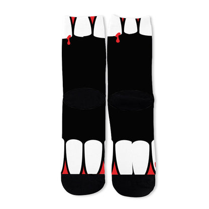 Dracula Fang Print Long Socks