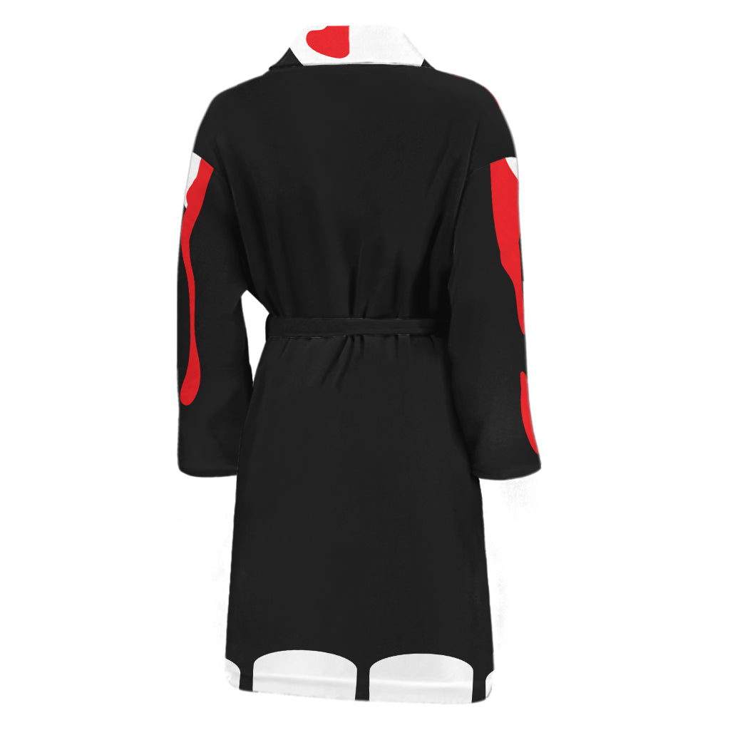 Dracula Fang Print Men's Bathrobe
