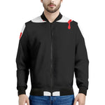 Dracula Fang Print Men's Bomber Jacket