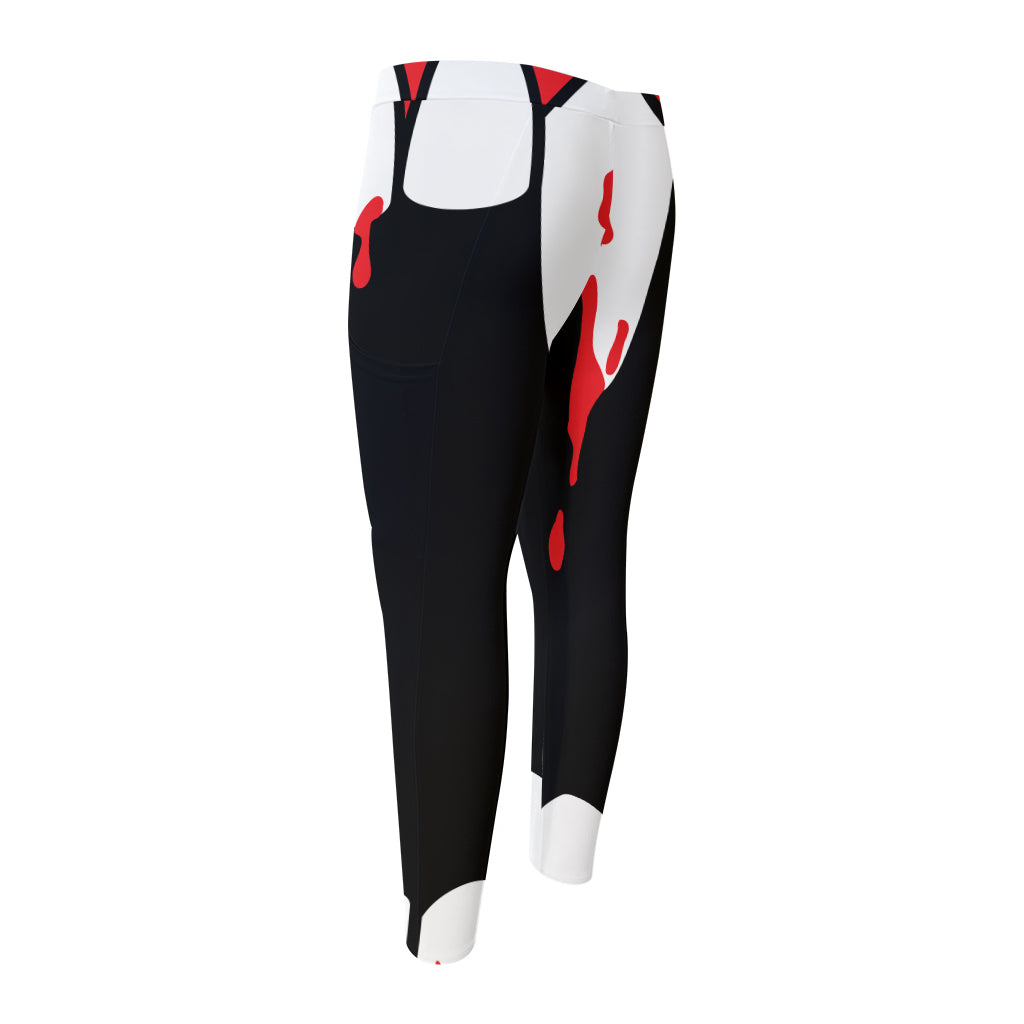 Dracula Fang Print Men's Compression Pants