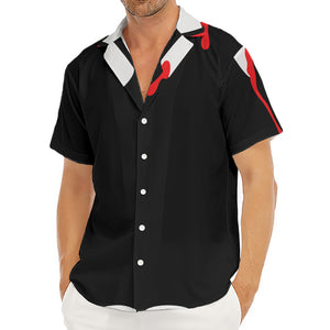 Dracula Fang Print Men's Deep V-Neck Shirt