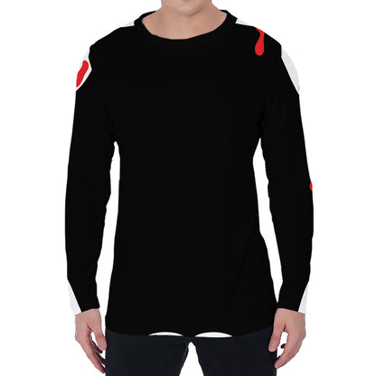 Dracula Fang Print Men's Long Sleeve T-Shirt