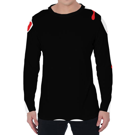 Dracula Fang Print Men's Long Sleeve T-Shirt