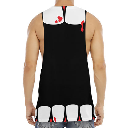 Dracula Fang Print Men's Muscle Tank Top