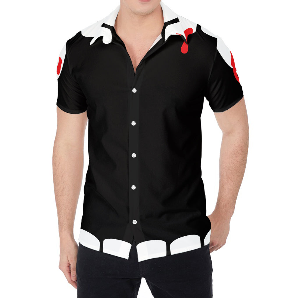 Dracula Fang Print Men's Shirt
