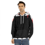 Dracula Fang Print Men's Velvet Pullover Hoodie