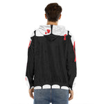 Dracula Fang Print Men's Velvet Pullover Hoodie