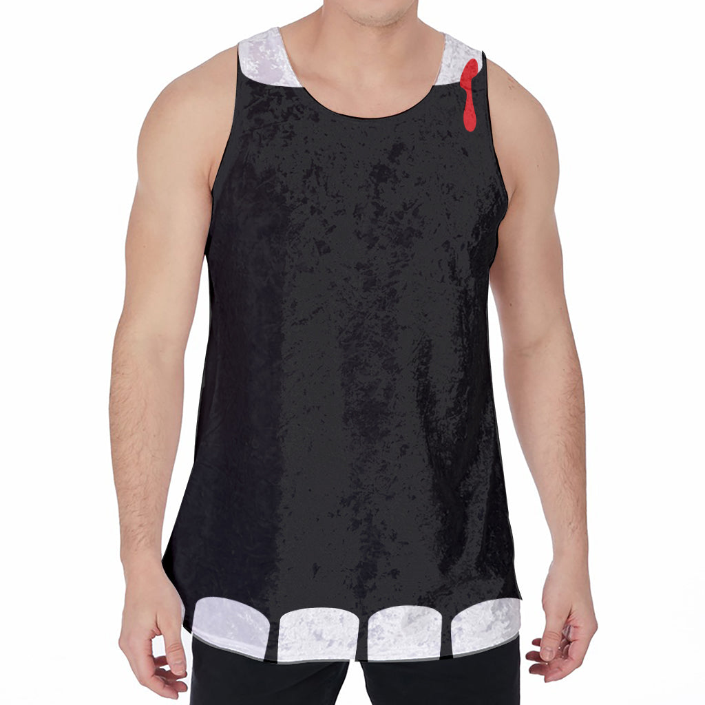 Dracula Fang Print Men's Velvet Tank Top